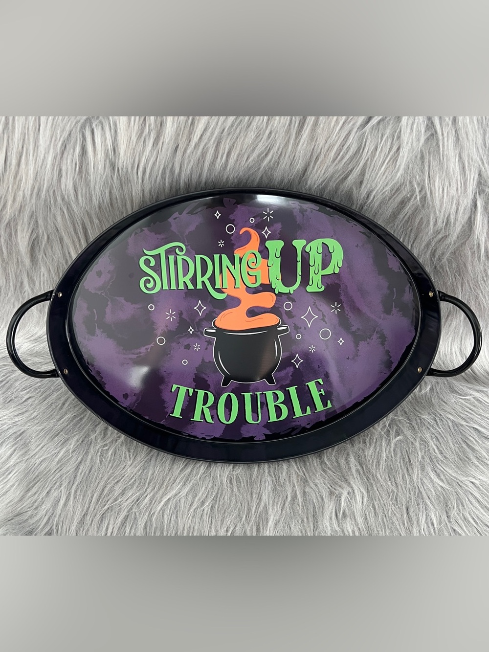 Stirring Up Trouble Halloween Serving Tray - Black/Purple • NWT